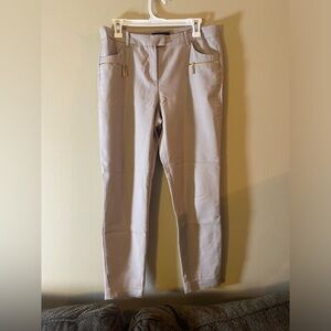 Beige Ivanka Trump Dress Pant w/ Gold Zippers Sz 10